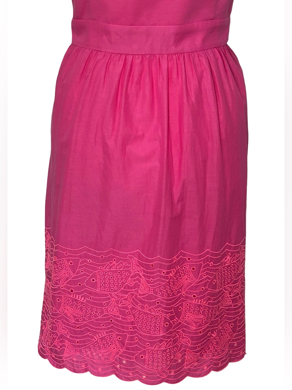Vineyard Vines Pink Strapless Fish Embroidered Cotton Dress 10 L Summer Barbie - Picture 8 of 11